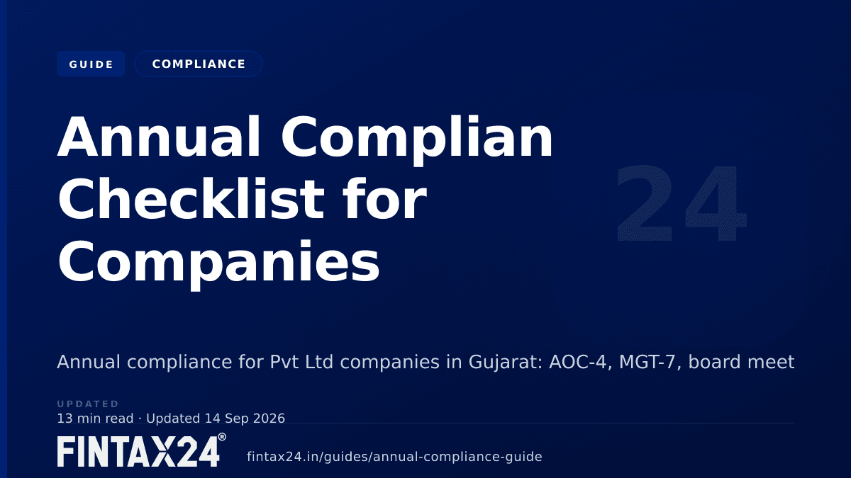 Cover image for Annual Compliance Checklist for Companies