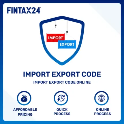 Import Export Code online application process by FinTax24 showing quick IEC registration and online import export license services